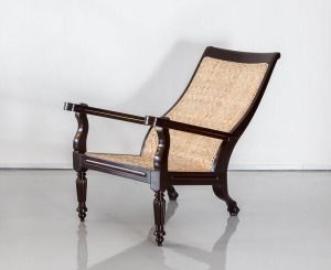 British Colonial Rosewood Planters Chair