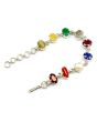 Navratna Sterling Silver Bracelet with all Nine Natural Gemstones for Navgraha Lab Certified Gm 44.69