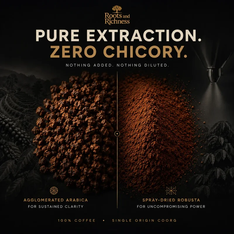 AM/PM Protocol instant coffee dual-pouch system — FSSAI registered Coorg coffee