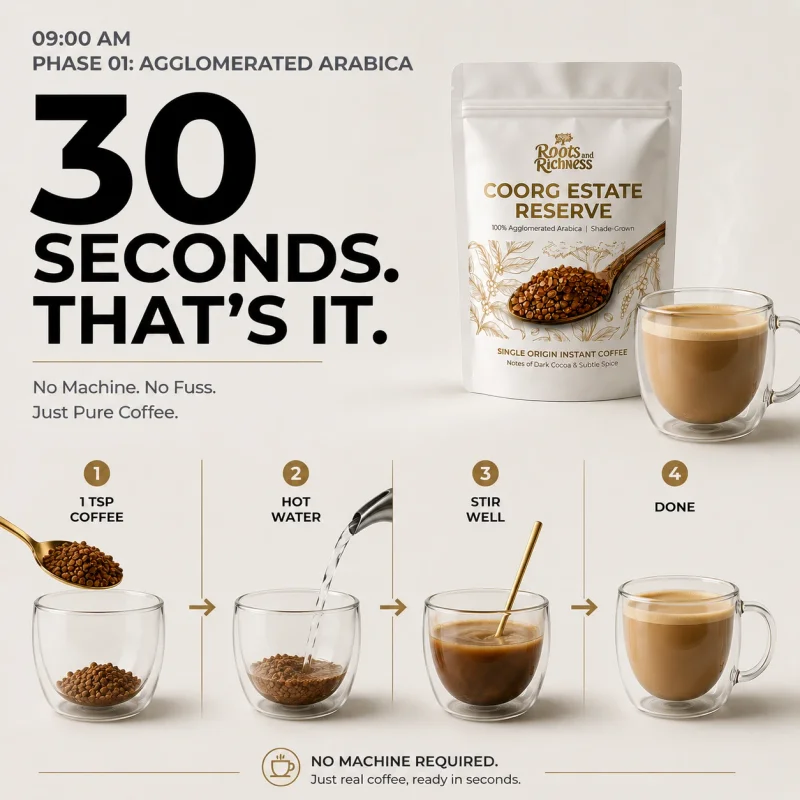 AM Protocol — 25 cups of premium chicory-free instant Arabica coffee