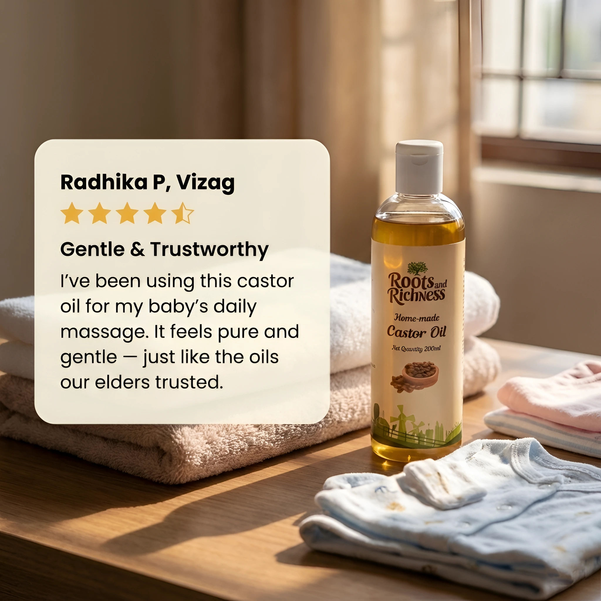 Traditional Wood-Pressed Castor Oil thumbnail 3