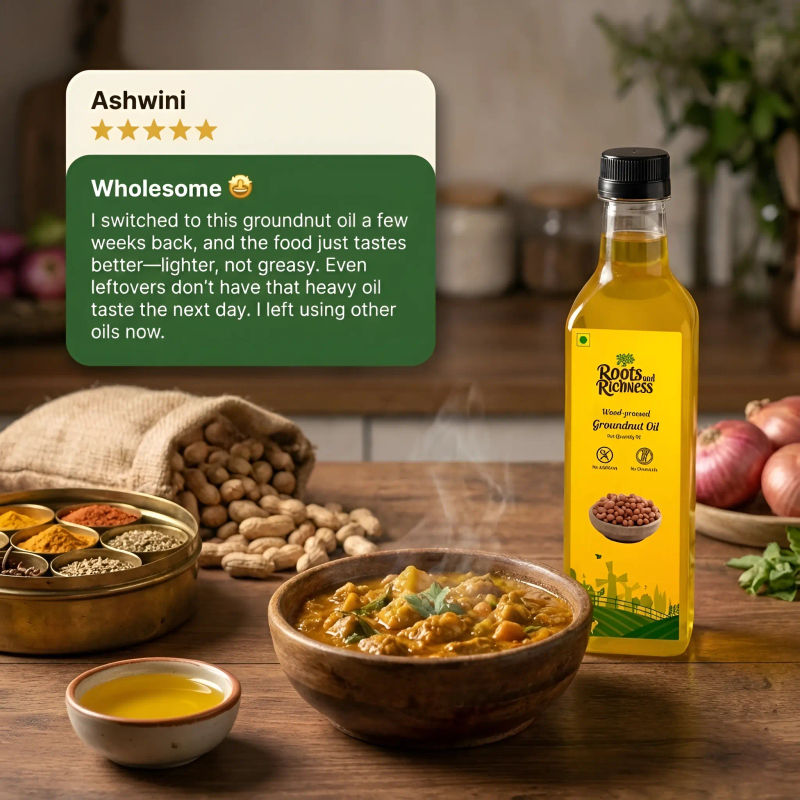 Heritage Wood Pressed Groundnut Oil (First Extract) image 3