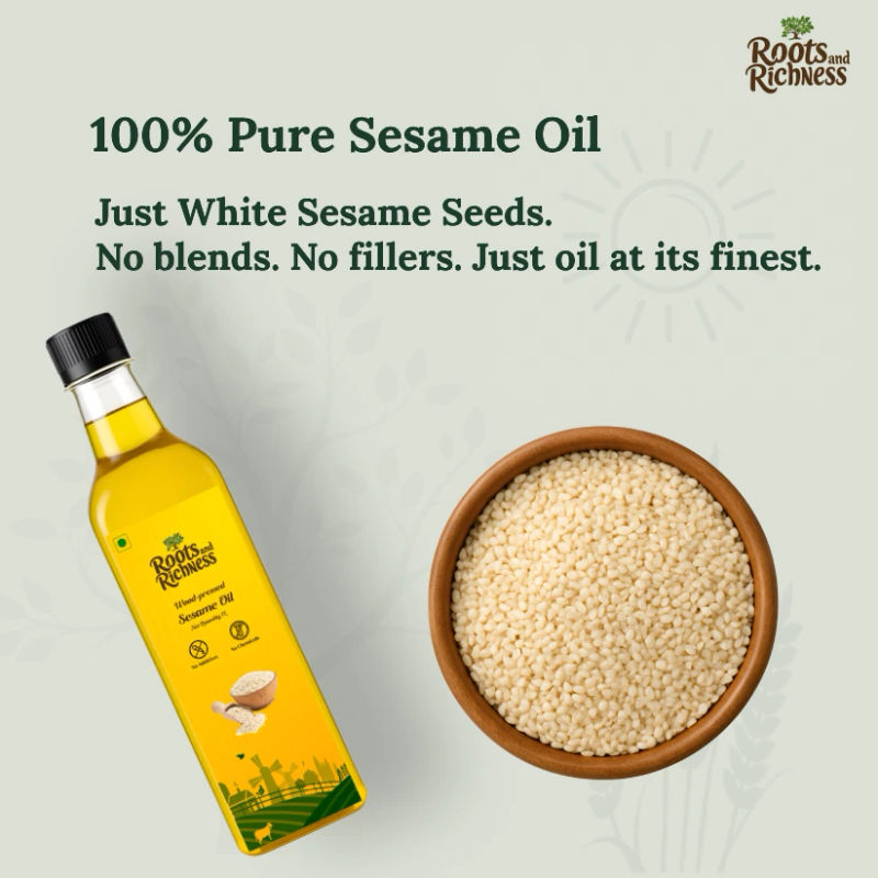 Heritage Wood Pressed Sesame Oil (First Extract) image 5