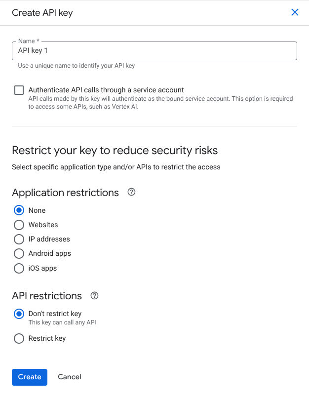 Configure API Key Screen