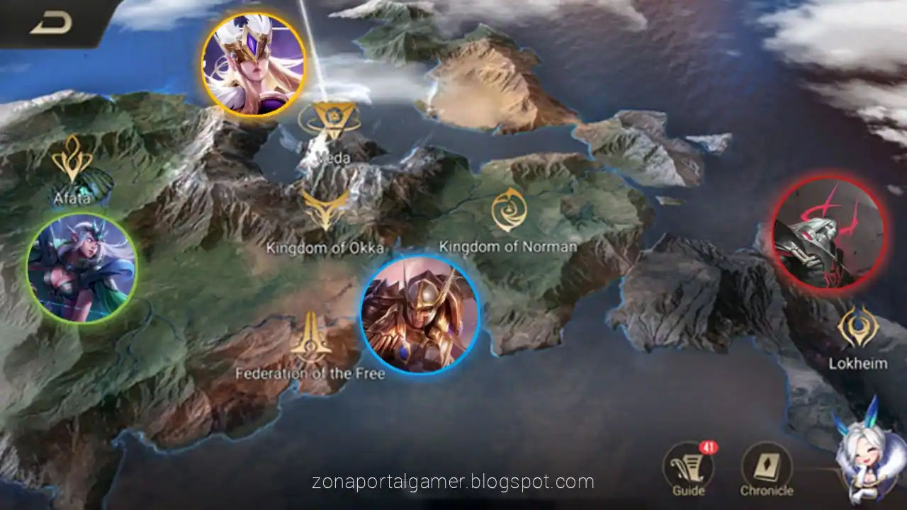 Peta letak wilayah fraksi di Athanor AOV