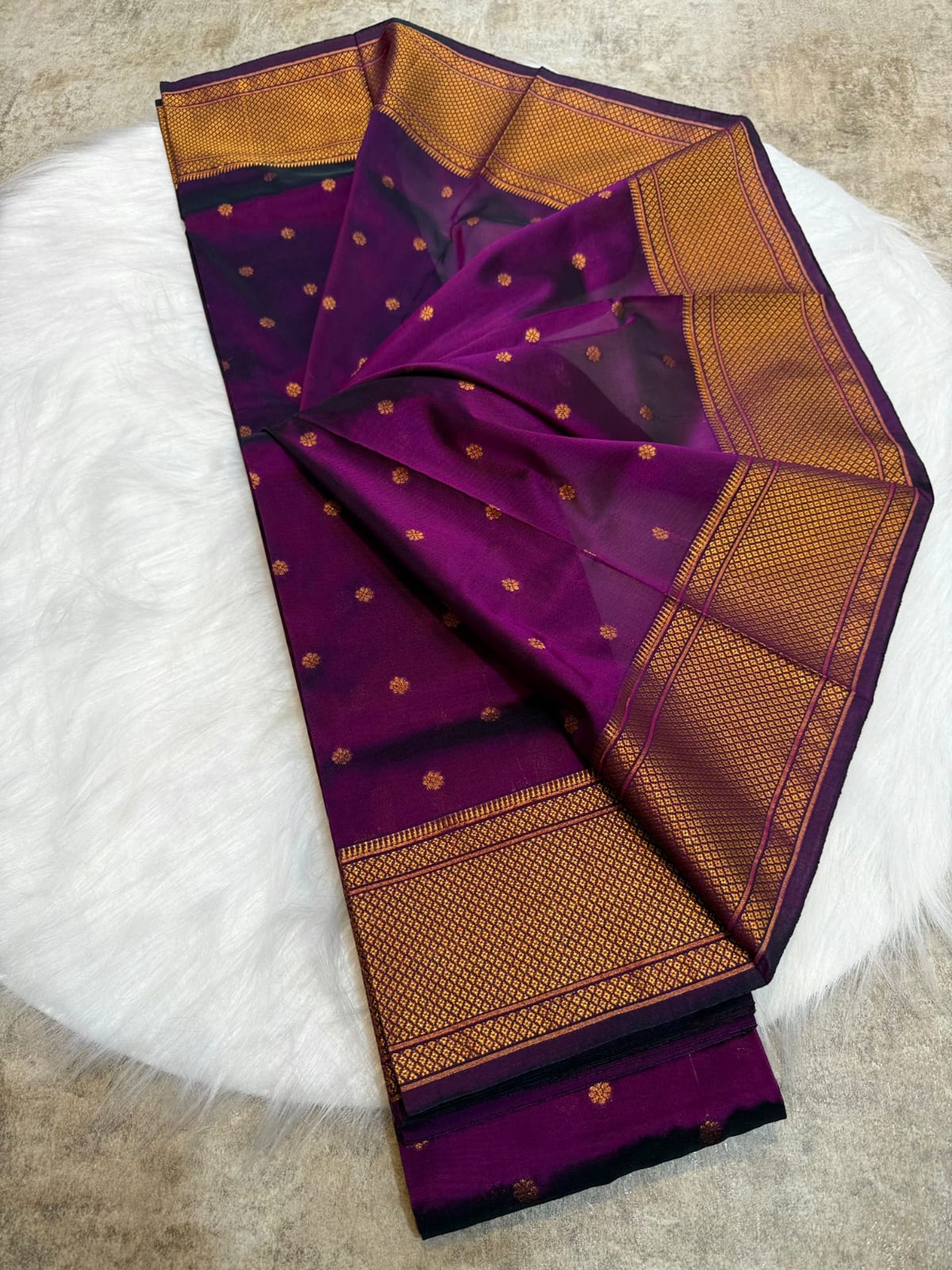 Royal Blue Kalanjali Paithani Silk Saree with Copper Zari Weaving | Premium Quality — image 15
