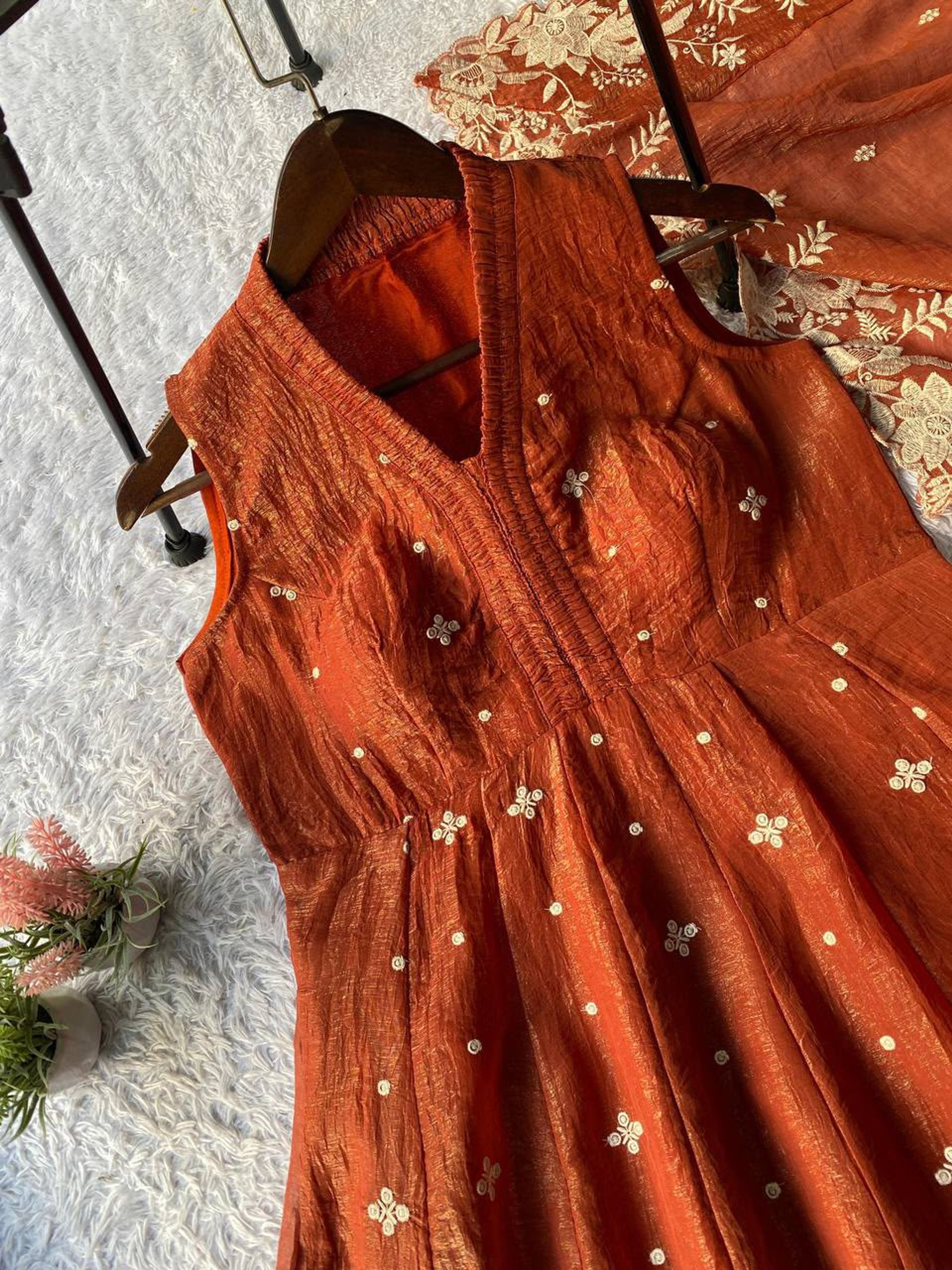Maroon Embroidered Kurti Sharara Set with Dupatta – Multiple Colors — image 3