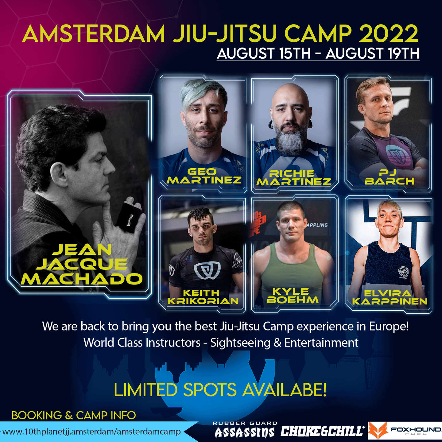 Headliners for the Amsterdam Jiu Jitsu Camp 2022