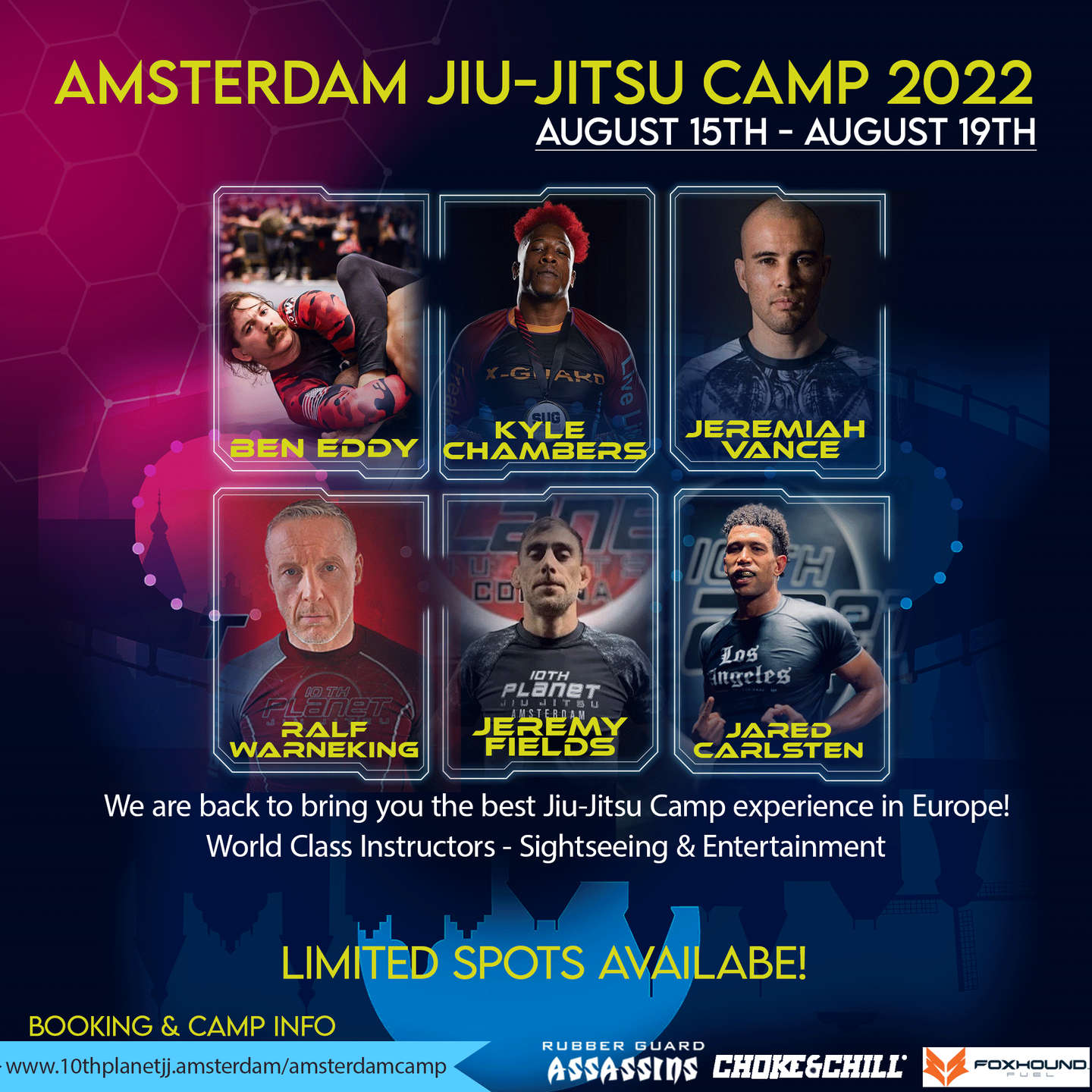 Additional lineup for the Amsterdam Jiu Jitsu Camp 2022