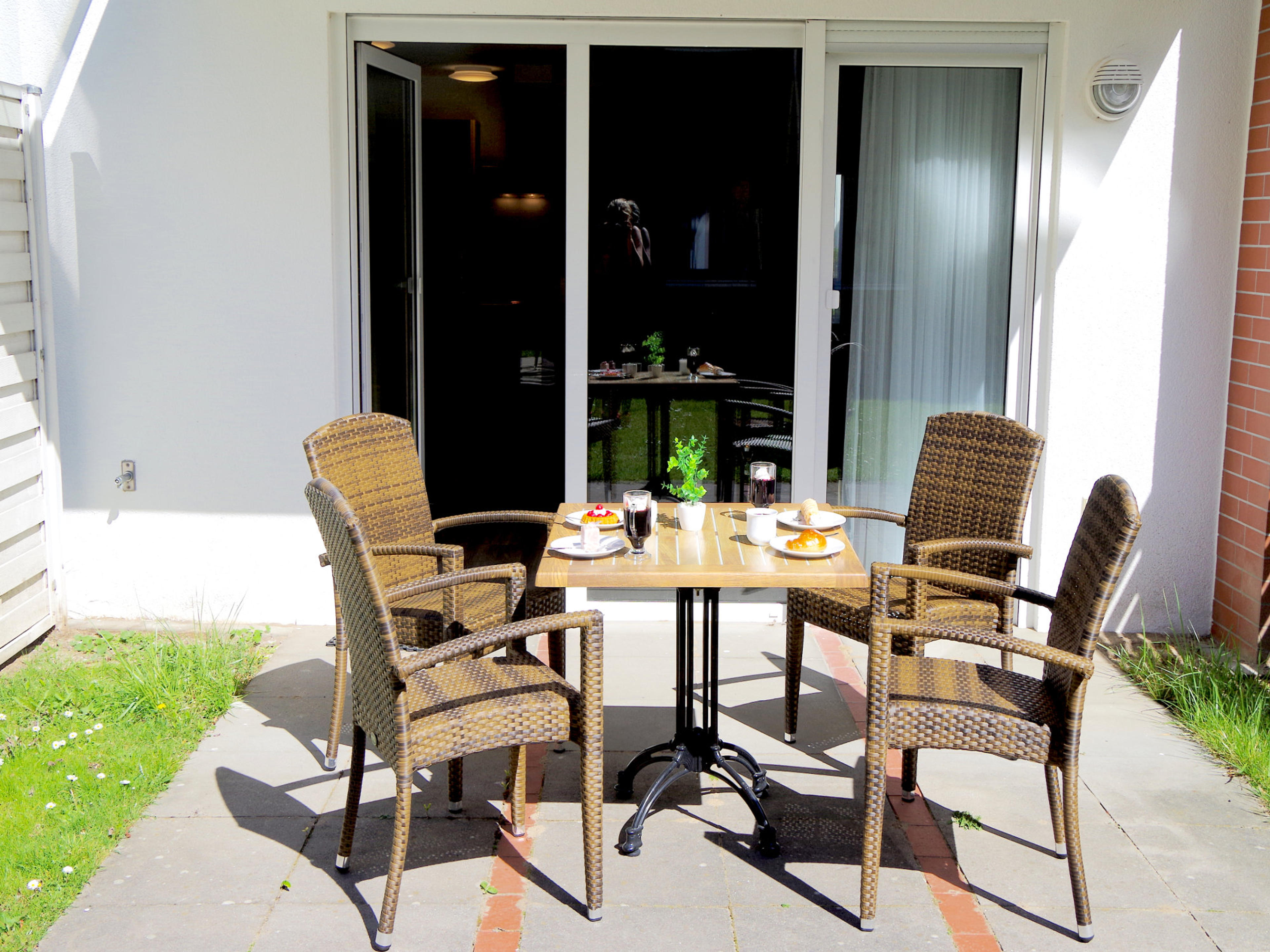 Residenz am Park, Ferienwohnung 04, Terrasse Richtung Süden