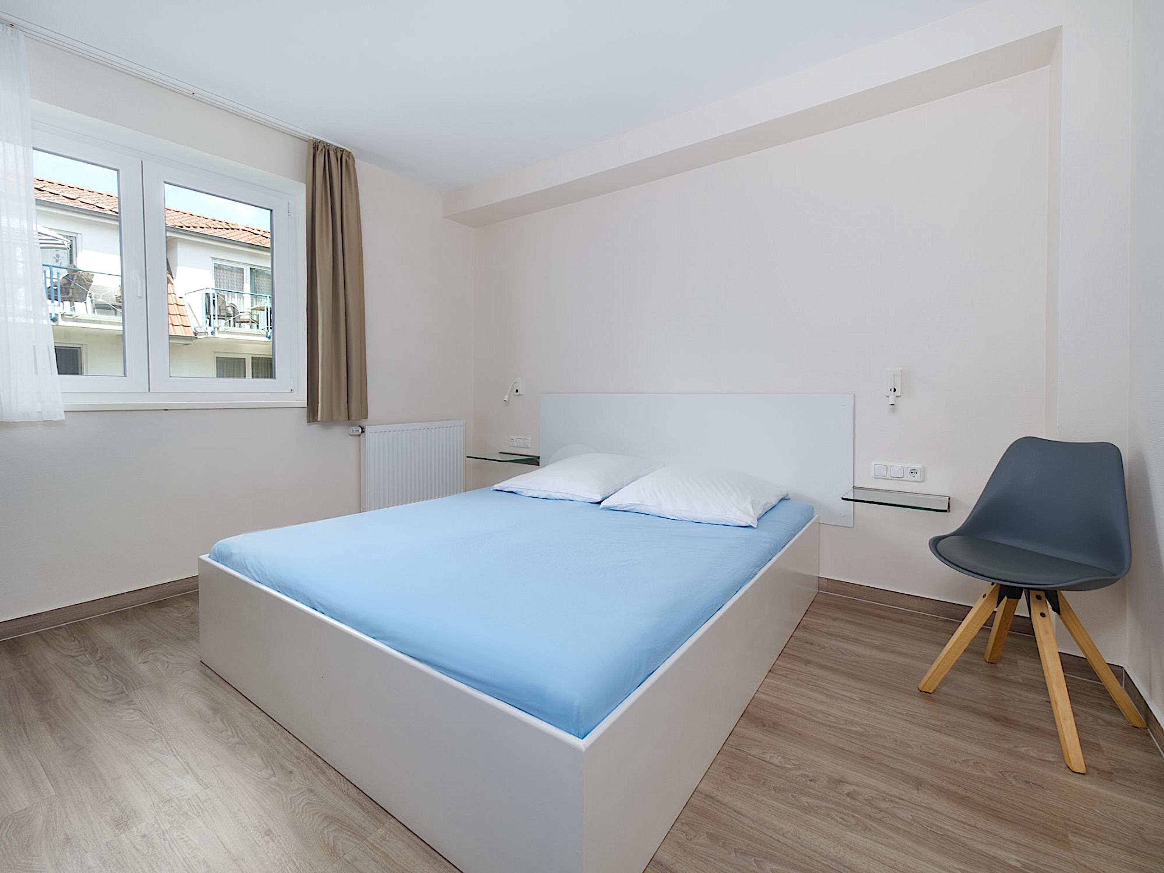 Weidenblick, Ferienwohnung 07, Schlafzimmer mit Doppelbett