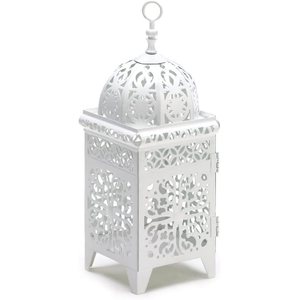 small white boho lantern 