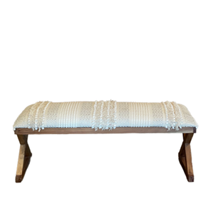 white boho bench 