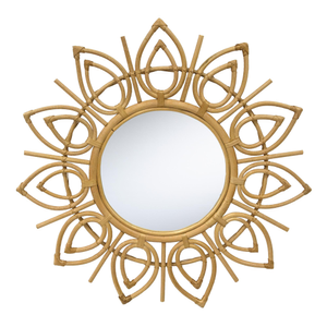 rattan round mirror
