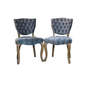 gray tufted velvet chairs 