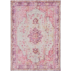 pink rug with purple detail