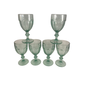 vintage green goblets 