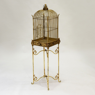 vintage bird cage with stand