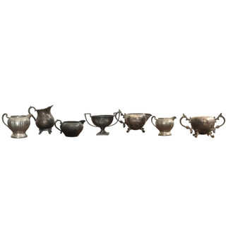 Set of antique silver compote vessels