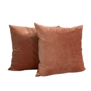 Velvet coral rose pillow set