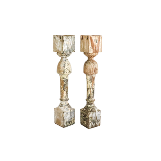 Antique candlestick pillar set