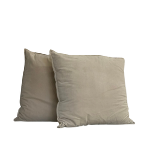 Cream colored velvet pillow set
