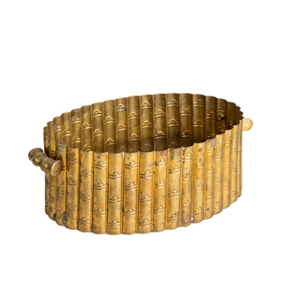 Vintage brass bamboo style container