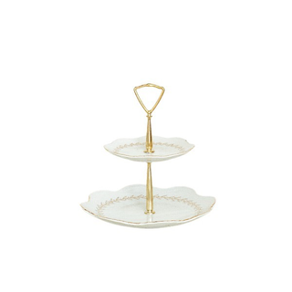 Vintage gold leaf petit cake stand
