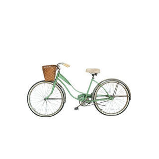 Vintage teal bicycle with basket