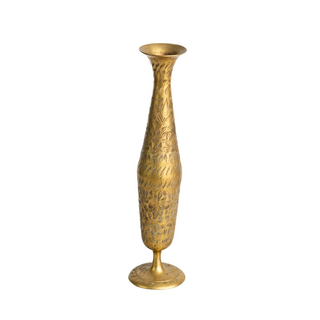 Studio A Hemp Etched Vase - Brass - Sm