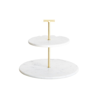 Two tier modern marble petit stand