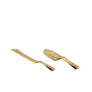 Brass cake serving set