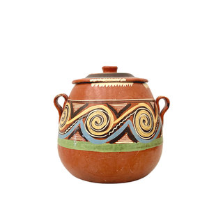 Terracotta painted vase with lid
Rentals 
Austin Event Rentals