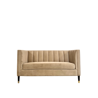 leanna channel tuffed loveseat camel