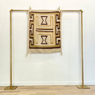 Cream and brown tribal print rug
