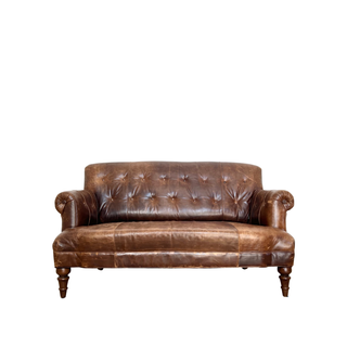 Settee, Leather, Tufted Back