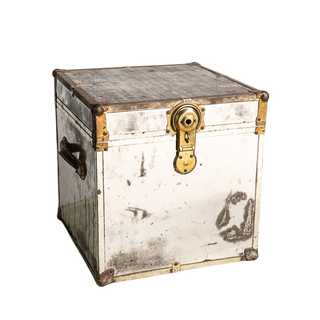 Vintage silver trunk side table