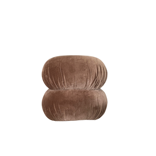Ruched velvet mink-coloured pouf