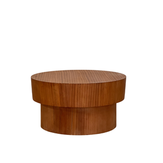 Round wooden coffee table