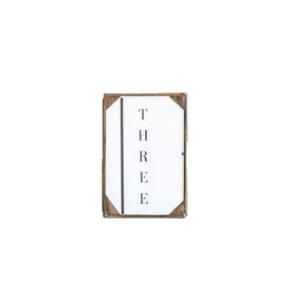 Modern brass and glass table numbers 1-20