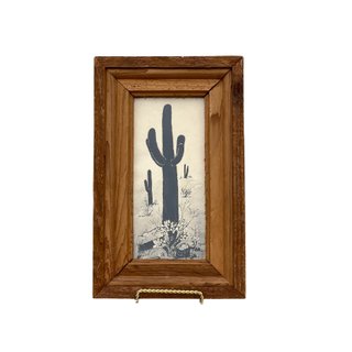 Pen and ink western cactus art