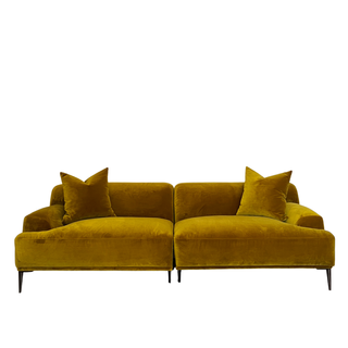 Yellow Gold Velvet Sofa