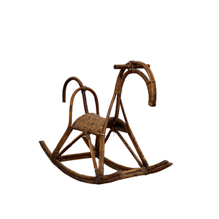 Vintage wicker rocking horse