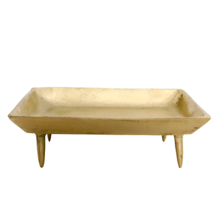 Brushed gold footed tray
