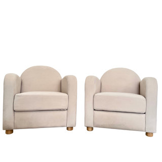 Cream Modern Velvet Chairs