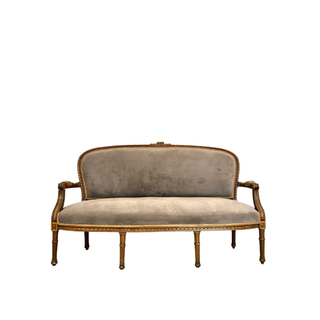 Grey, Taupe, French, Settee, Loveseat