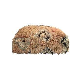 Peach and tan moroccan pouf