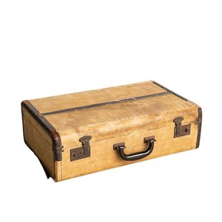Black and tan vintage suitcase