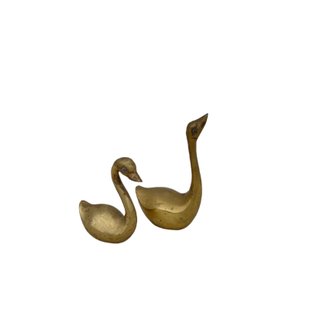 vintage brass swan