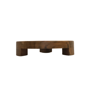 Round wooden cake stand with block legs